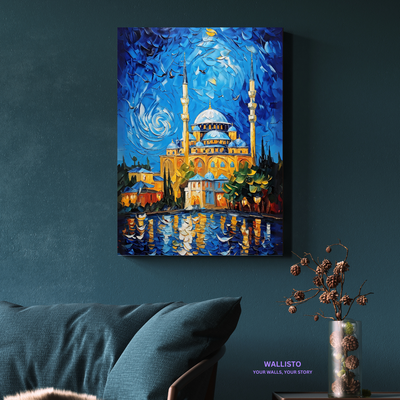 Blue Mosque under Starry Sky