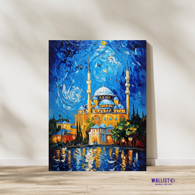 Blue Mosque under Starry Sky